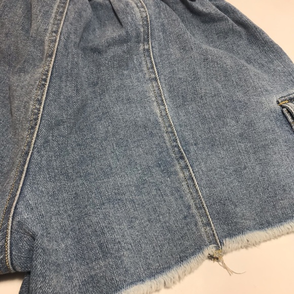Madden NYC Denim Blue Cut-Off Elastic Waist Cargo Short Shorts Size S - Picture 8 of 14